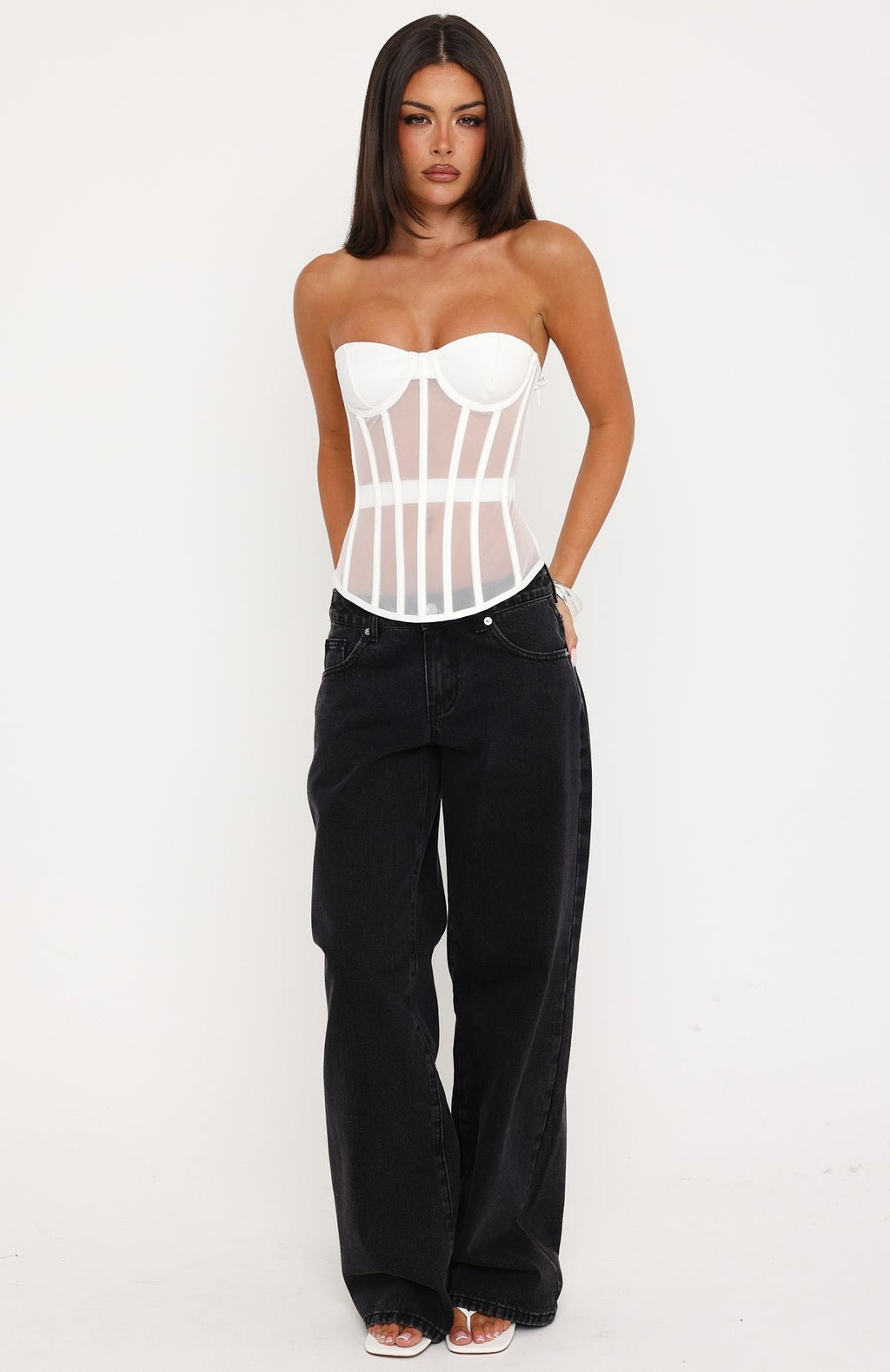 Bustier Sin Tirantes Just A Peek Blanco