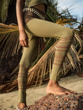 Leggings de algodón orgánico, elásticos, con estampado tribal