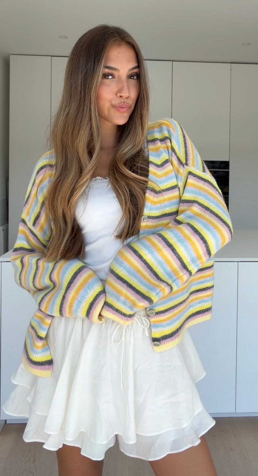 CARDIGÁN A RAYAS RAINBOW LEMON