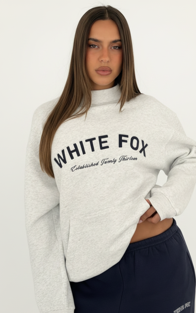 Sudadera gris jaspeado con cuello "Found It Out"