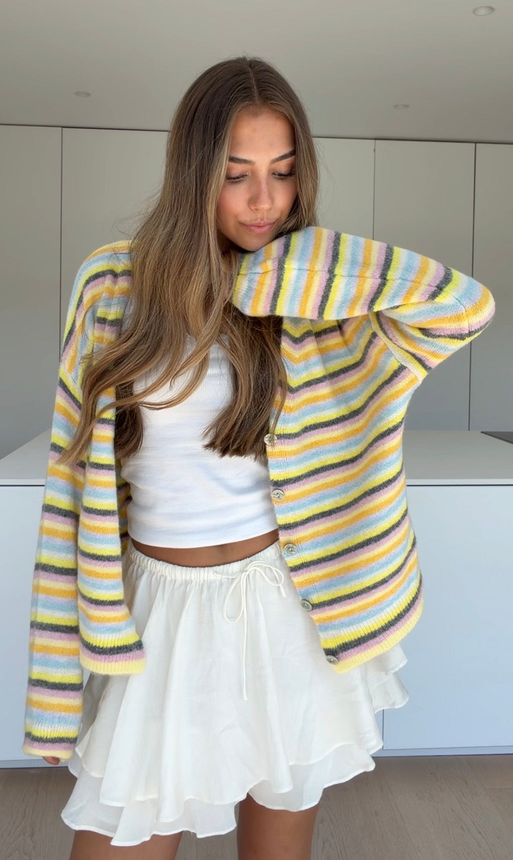 CARDIGÁN A RAYAS RAINBOW LEMON