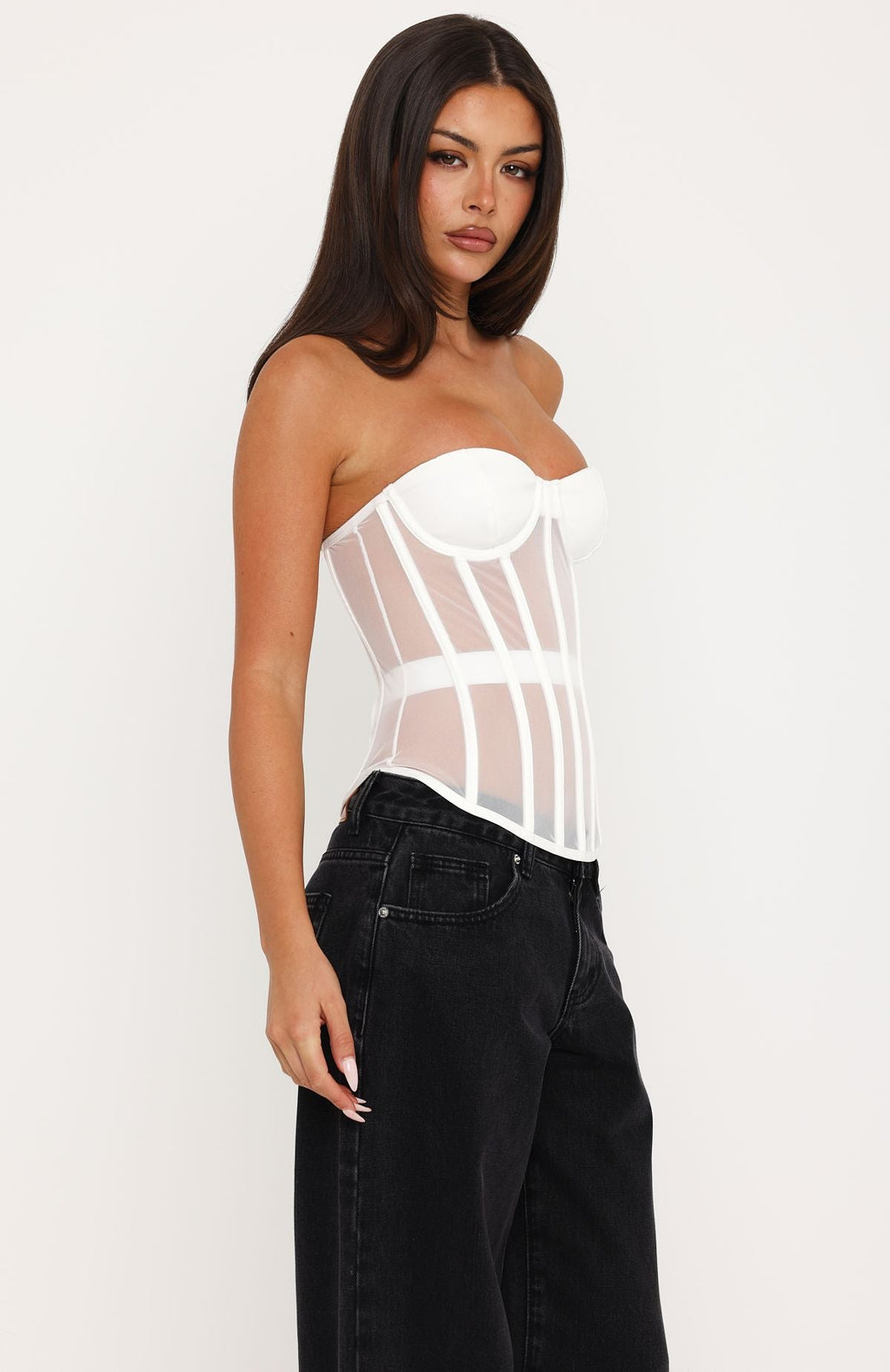 Bustier Sin Tirantes Just A Peek Blanco