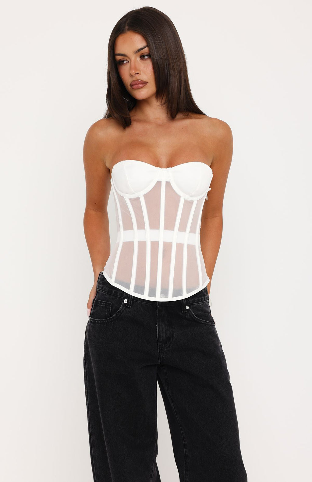 Bustier Sin Tirantes Just A Peek Blanco