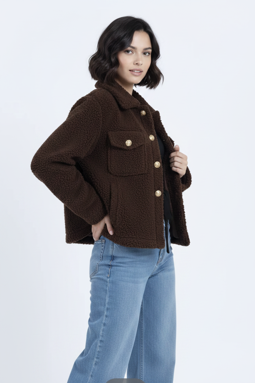 Chaqueta Marrón Chocolate - Pose 3