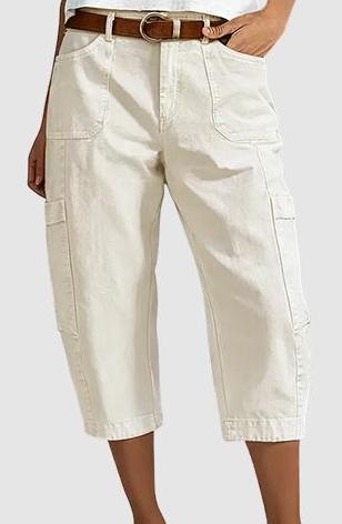 Rebajas de mitad de temporada: −50 % solo por tiempo limitado Pantalones capri tipo cargo informales para mujer: cómodos pantalones de tres cuartos con muchos bolsillos, perfectos para el día a día, los viajes y el verano